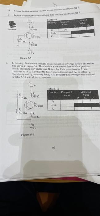 Solved Experiment 5 Transistor Bias Circults C F insiem | Chegg.com