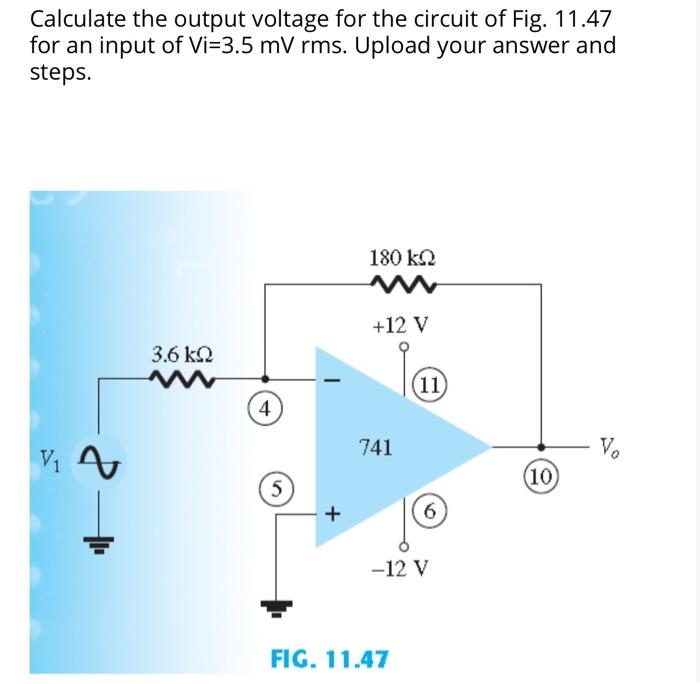 Solved Calculate the output voltage for the circuit of Fig. | Chegg.com