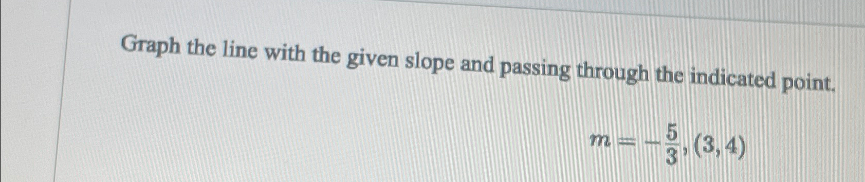 Solved Graph the line with the given slope and passing | Chegg.com