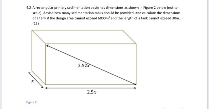 Solved 4.2 A Rectangular Primary Sedimentation Basin Has 