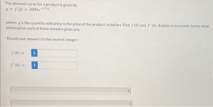 Solved The demand curve for a product is given by | Chegg.com