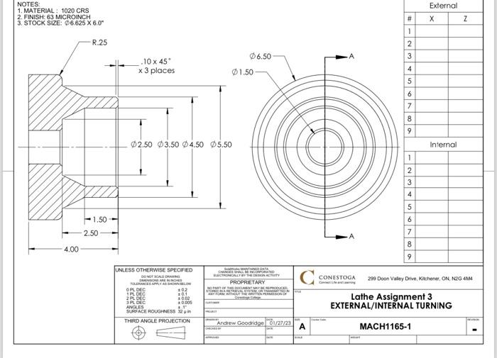 Solved Complete facing, using G72,OD roughing and finishing | Chegg.com