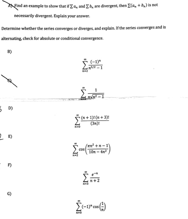 Solved AN Find An Example To Show That If An And B, Are | Chegg.com