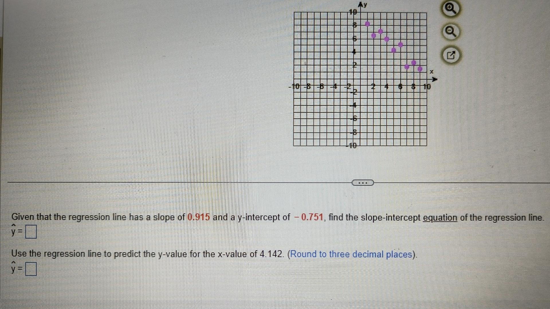 how to find slope and intercept of regression line