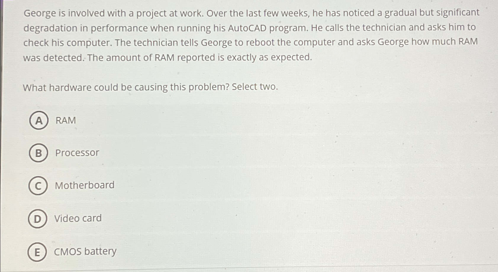 Solved George is involved with a project at work. Over the | Chegg.com