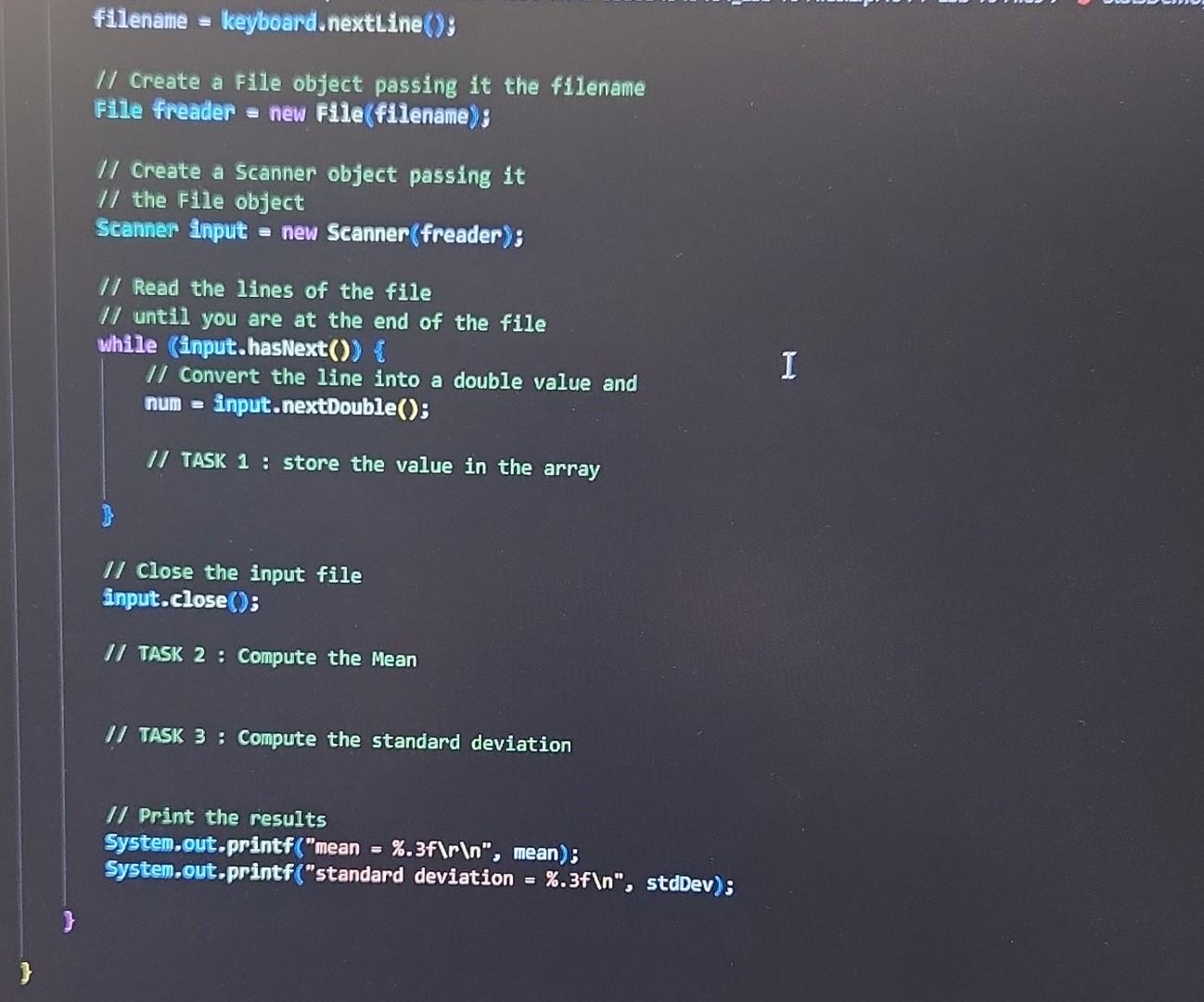 Solved Write a program in java that will read numbers from a | Chegg.com