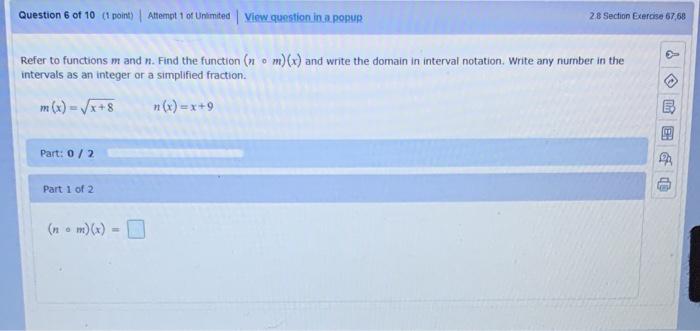 Solved Question 6 of 10 (1 point) Attempt 1 of Unlimited | Chegg.com