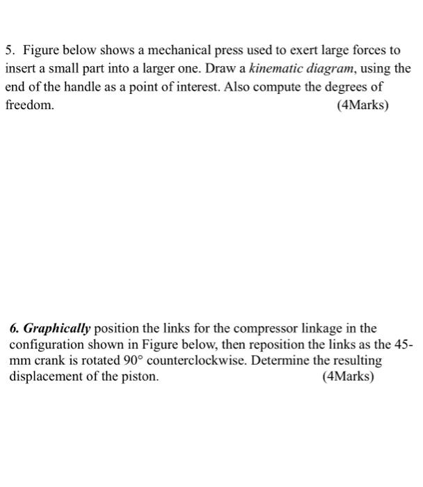Solved 5. Figure below shows a mechanical press used to | Chegg.com