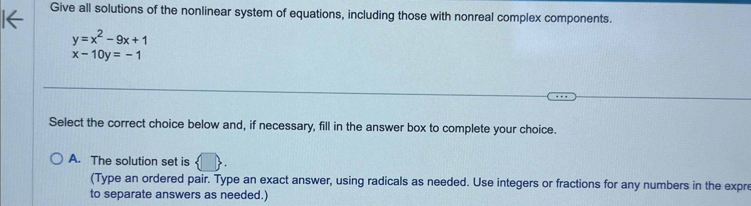 Solved Give all solutions of the nonlinear system of | Chegg.com