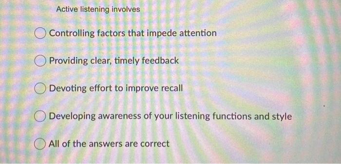 Listening Involves Which Five Activities