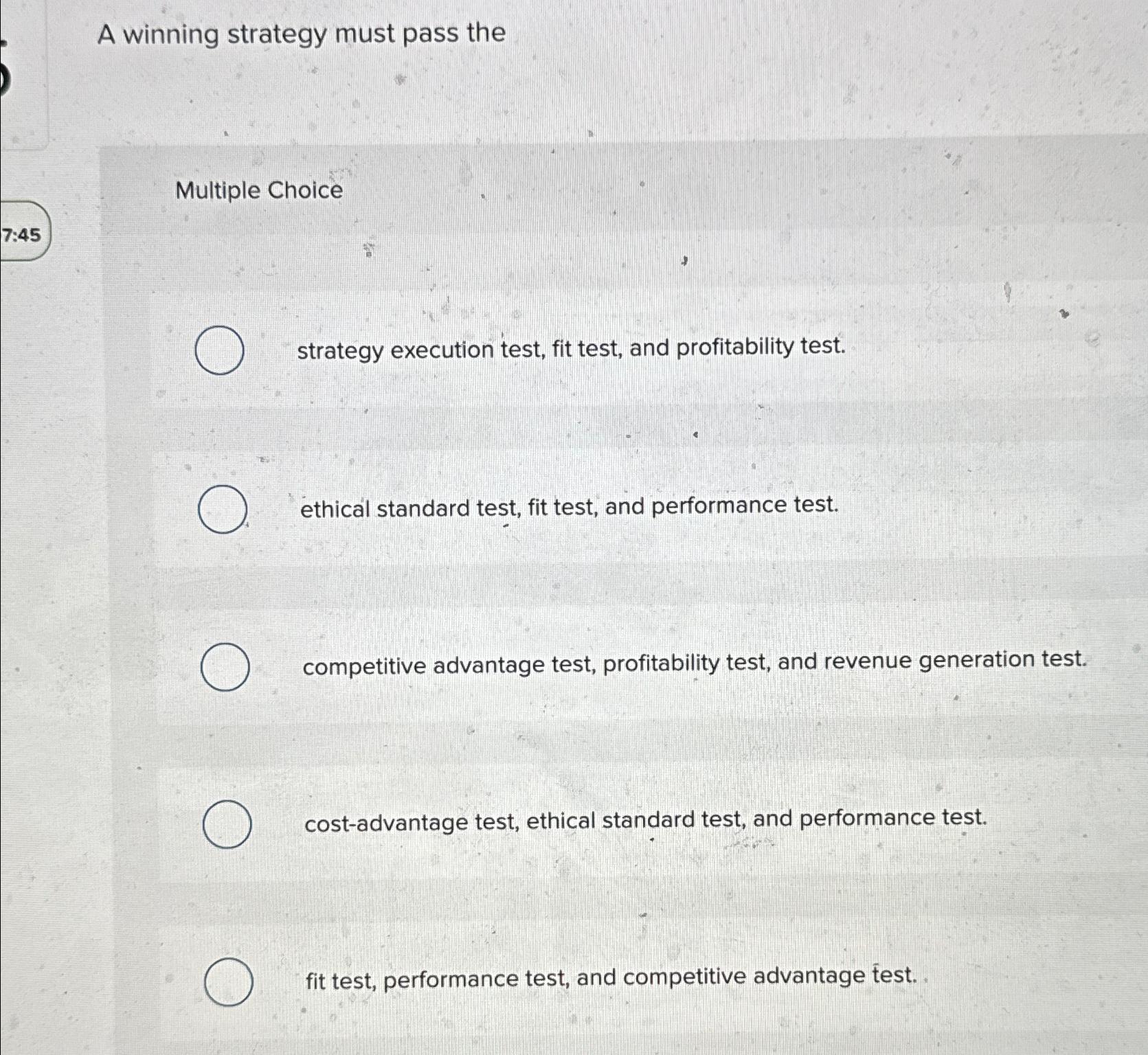 Solved A winning strategy must pass theMultiple | Chegg.com