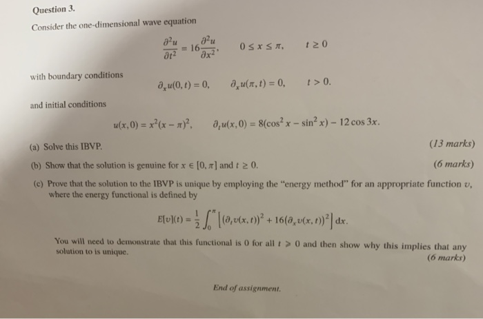 Solved ärz Question 3. Consider the one-dimensional wave | Chegg.com