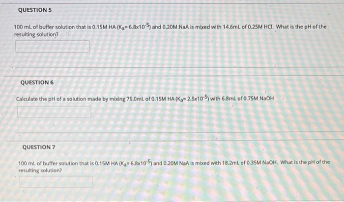 Solved QUESTION 1 Calculate the pH of a solution made by | Chegg.com