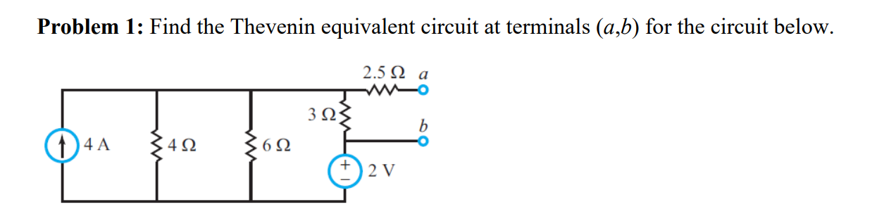 Solved Problem 1: Find the Thevenin equivalent circuit at | Chegg.com