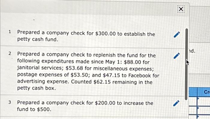 Solved Kiona Company Set Up A Petty Cash Fund For Payments | Chegg.com