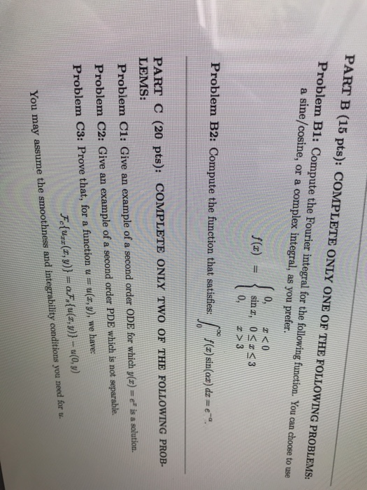 Solved PART B (15 Pts): COMPLETE ONLY ONE OF THE FOLLOWING | Chegg.com