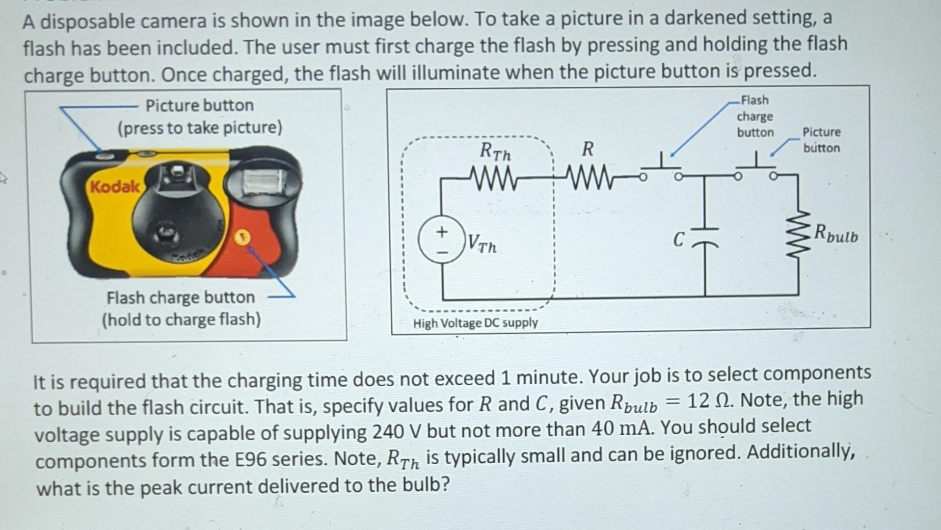 Solved A disposable camera is shown in the image below. To | Chegg.com