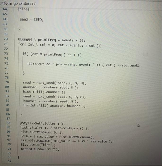 Solved Look at cumulative.cxx and uniform_generator.cxx | Chegg.com