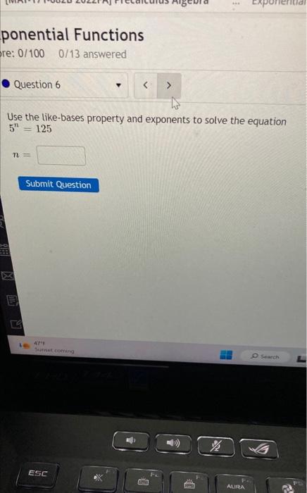 Solved Use the like-bases property and exponents to solve | Chegg.com