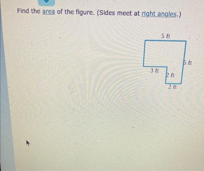 Solved Find the area of the figure. (Sides meet at right | Chegg.com