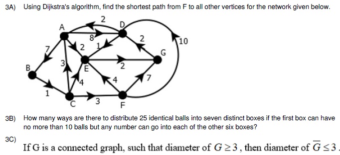 Solved 3A) Using Dijkstra's algorithm, find the shortest | Chegg.com