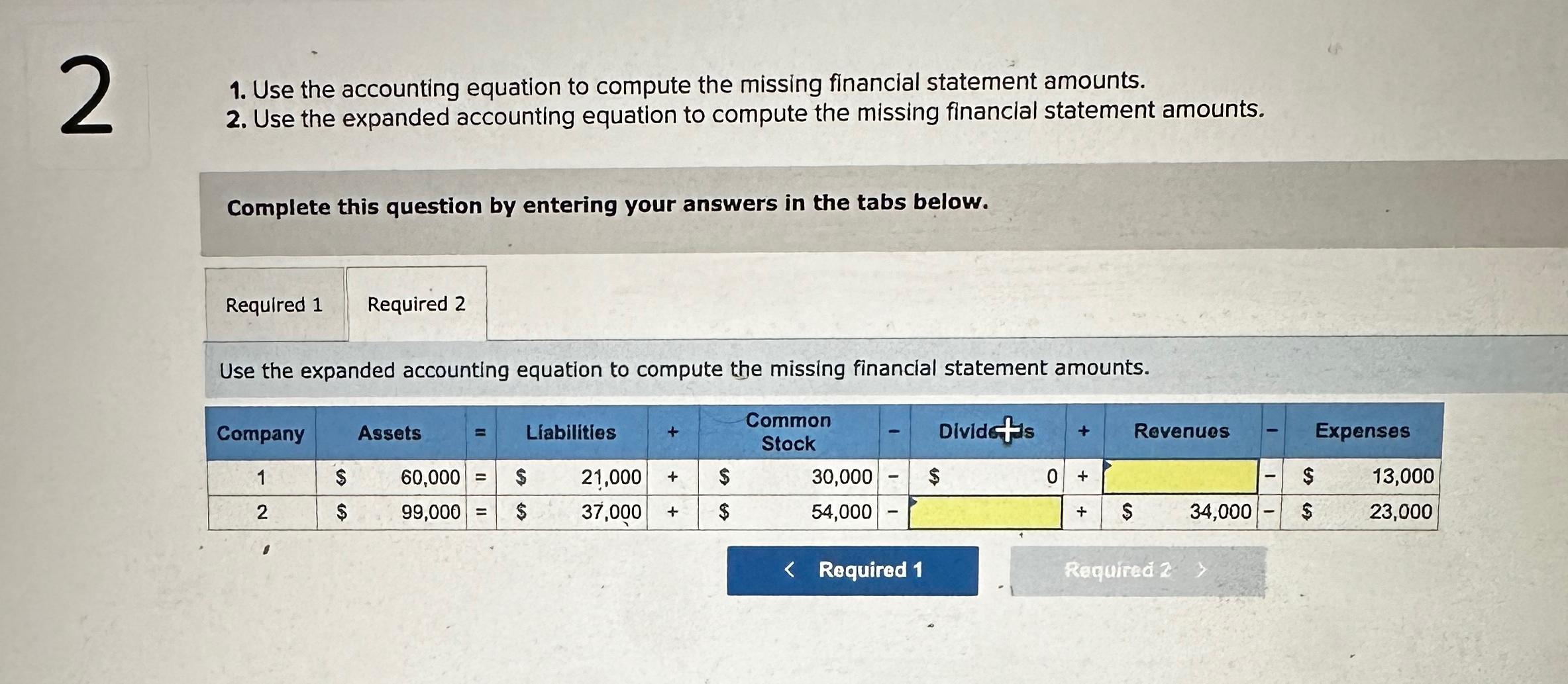 Solved 1. ﻿Use the accounting equation to compute the | Chegg.com