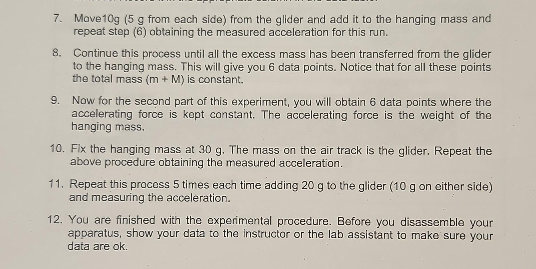 Solved 1. Set up the apparatus as shown in figure (1). | Chegg.com