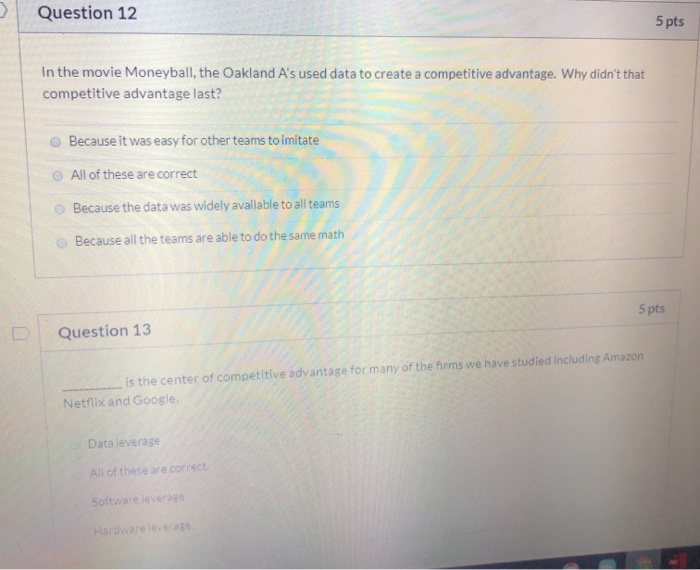 Solved Question 12 5 pts In the movie Moneyball, the Oakland