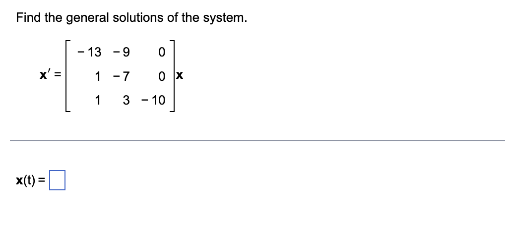 Solved Find The General Solutions Of The Chegg Com