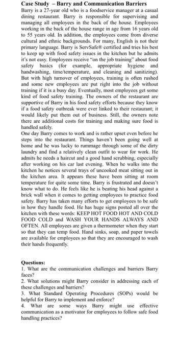 case study barry and communication barriers