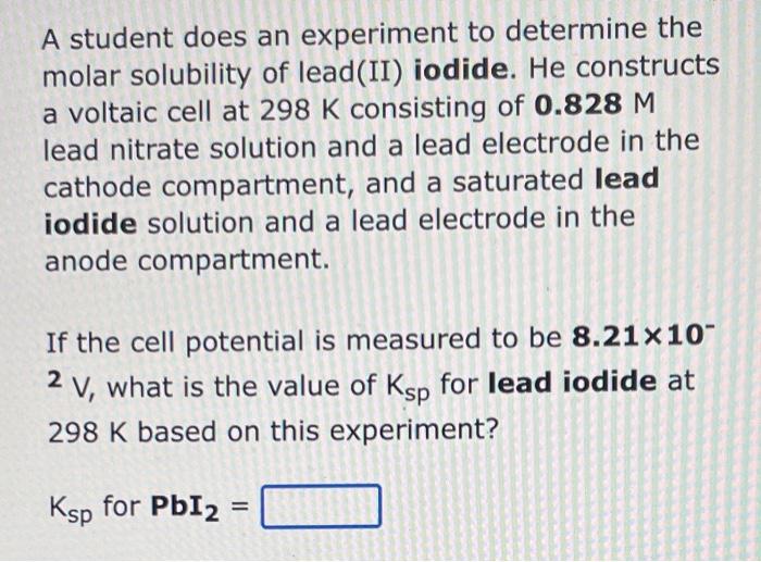 Solved A student does an experiment to determine the molar