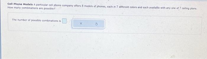 Solved Cell Phone Models A Particular Cell Phone Company | Chegg.com