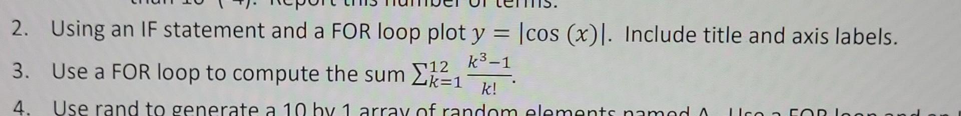 Solved 2. Using an IF statement and a FOR loop plot | Chegg.com