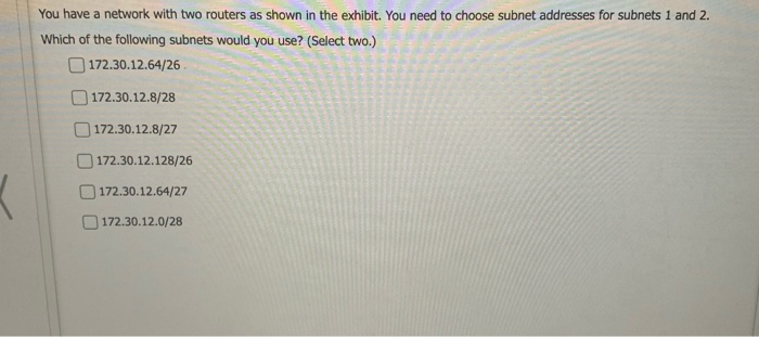 Solved You have a network with two routers as shown in the | Chegg.com
