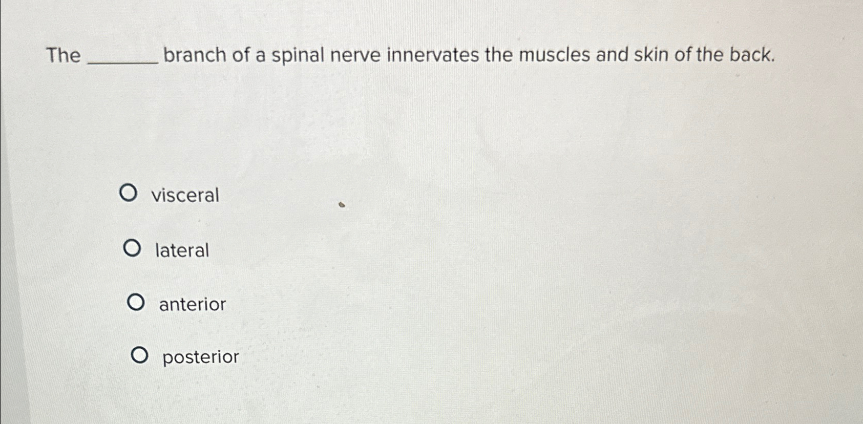 Solved The ﻿branch Of A Spinal Nerve Innervates The 7544