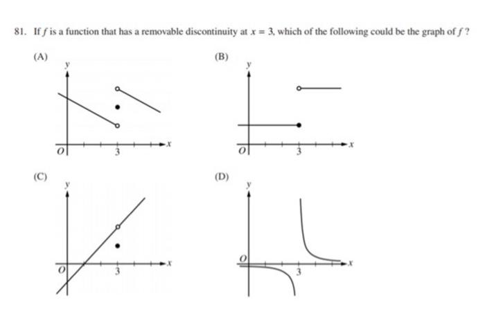 SOLUTION: Which of the following is true for F(x) = (x^(2)+9)/(x-3)? A)  There is a removable discontinuity at x = 3. B) There is a non-removable  discontinuity at x = 3. c)