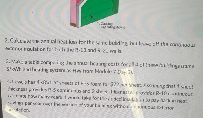 Solved 1. Calculate the annual heat loss for the building Chegg