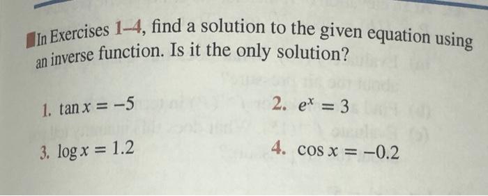 Solved In Exercises 1-4, find a solution to the given | Chegg.com