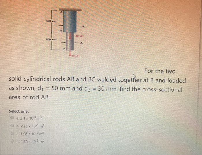 Solved - For The Two Solid Cylindrical Rods AB And BC Welded | Chegg.com