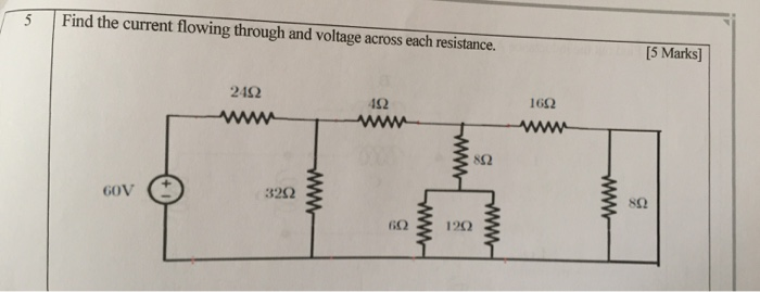 Solved 5 Find the current flowing through and voltage across | Chegg.com