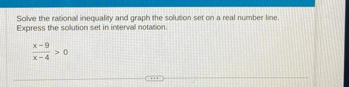 Solved Solve the rational inequality and graph the solution | Chegg.com
