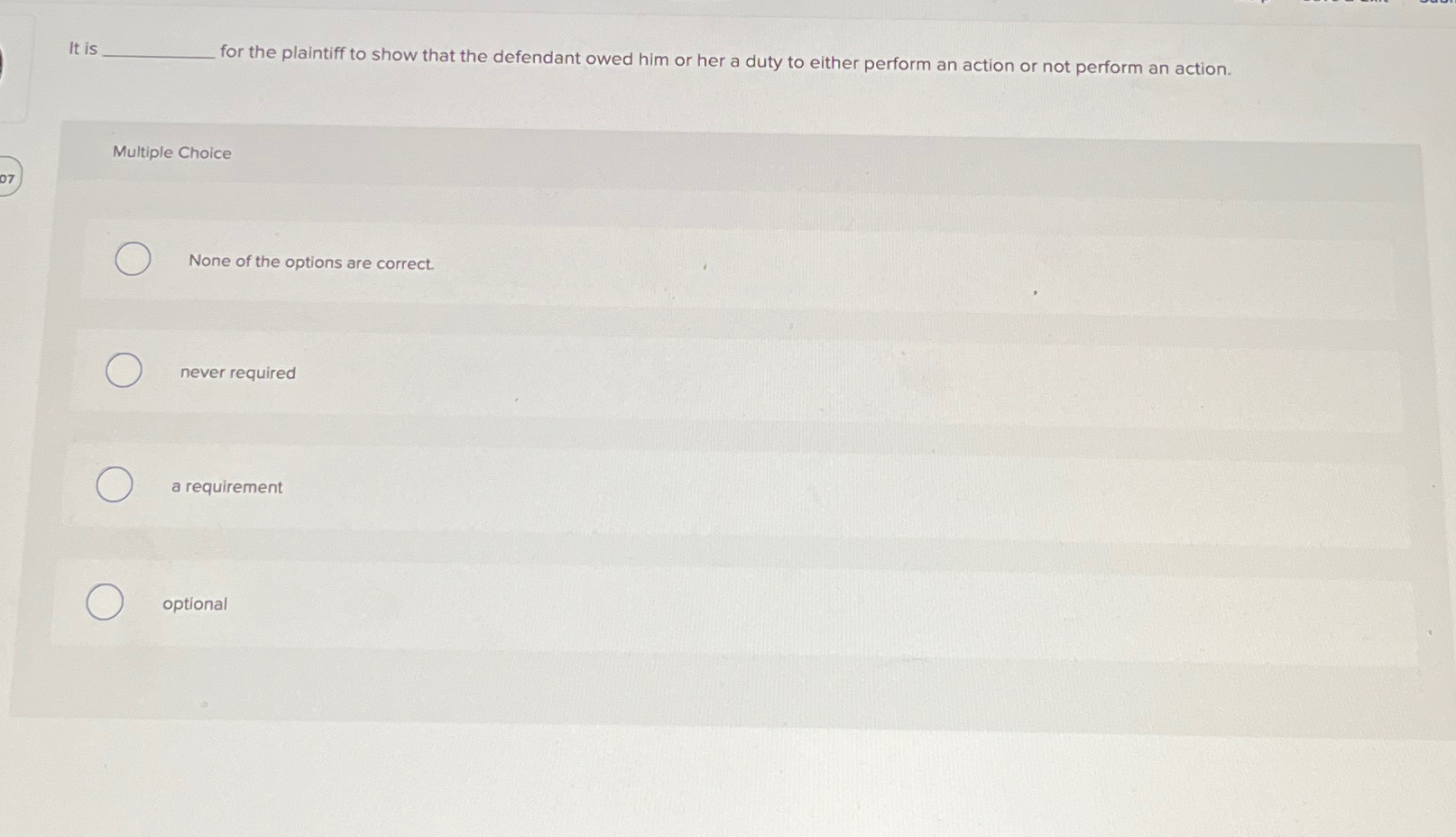 Solved It is for the plaintiff to show that the defendant | Chegg.com