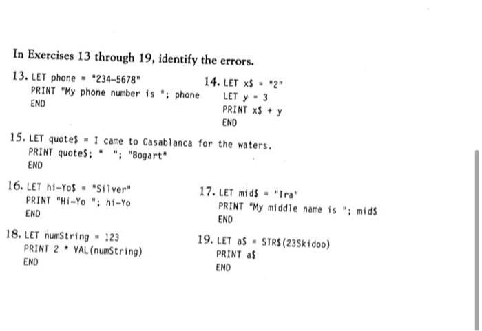 Solved In Exercises 13 through 19, identify the errors. 13. | Chegg.com