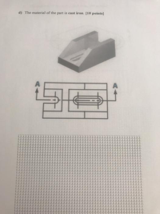 Solved d) The material of the part is cast iron, [10 points) | Chegg.com
