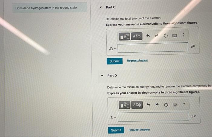 Solved y Part A Consider a hydrogen atom in the ground | Chegg.com