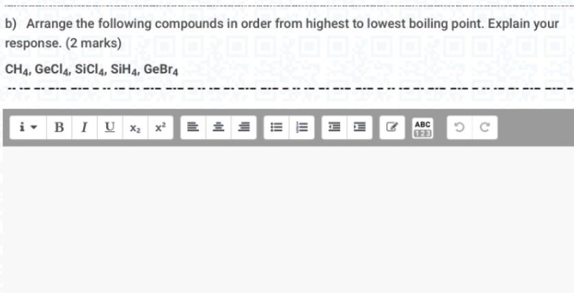 Solved B) Arrange The Following Compounds In Order From | Chegg.com