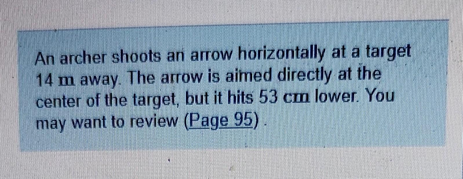 Solved An archer shoots an arrow horizontally at a target 14