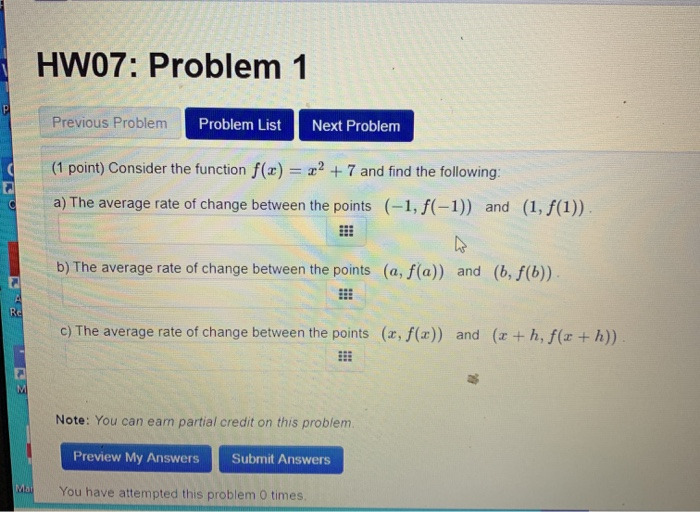 Solved HW07: Problem 1 Previous Problem Problem List Next | Chegg.com