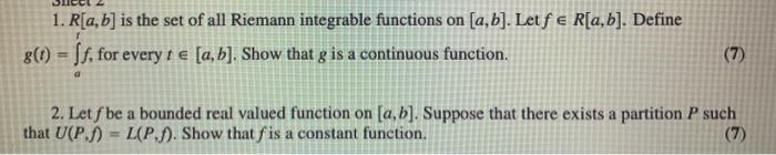 Solved These are questions from Real Analysis. Please solve | Chegg.com