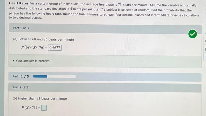 Solved Heart Rates for a certain group of individuals, the | Chegg.com